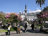 Ecuador Quito 02-01 Old Quito Plaza Grande The Plaza Grande, also known as Plaza de la Independencia, is the central square at the heart of Old Colonial Quito. It was laid out in 1534 and still preserves its original dimensions. The square is surrounded by the Cathedral, the Presidential Palace, the Archbishop's Palace, and the City Hall.